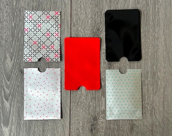 New (Pack of 5) RFID Mix Blocking Sleeve Credit Card Protector Bank Card Holder for Wallets (Colours - Black - Red - Blue - Green - Silver)