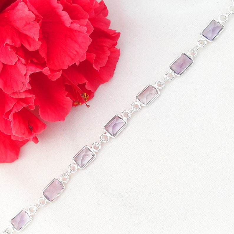 Amethyst Bracelet 925 Sterling Silver Bracelet Handmade Etsy