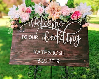 Welcome to our Wedding/Custom Wedding Sign/Personalized wedding sign/Welcome to wedding/rustic wedding sign/country wedding sign/ceremony