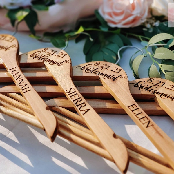 Bridal Party Hangers/ Engraved Wedding Hangers/ Personalized bridal party hangers/ Engraved dress hangers/ Wedding dress hanger/ Wood