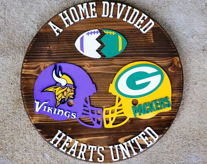 A Home Divided Football Team Sign/ House Divided Team Sign/ Football