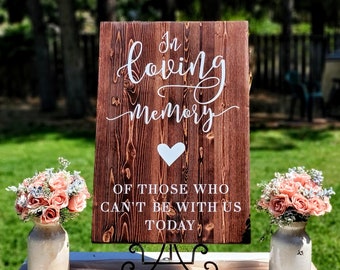 In loving memory sign Memorial wedding sign Wedding Day Remembrance Of those who can't be here today Wedding Heaven Sign wish you were here