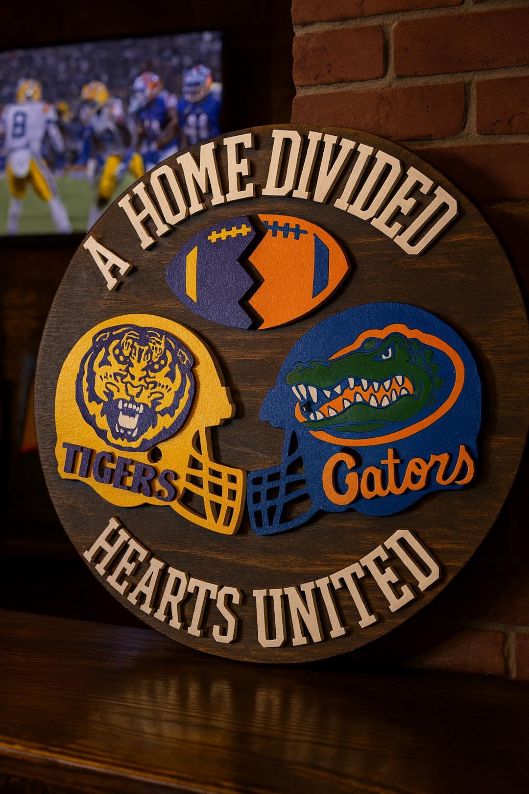 Home Divided College Football Sports Sign Custom Any Team You Choose ...