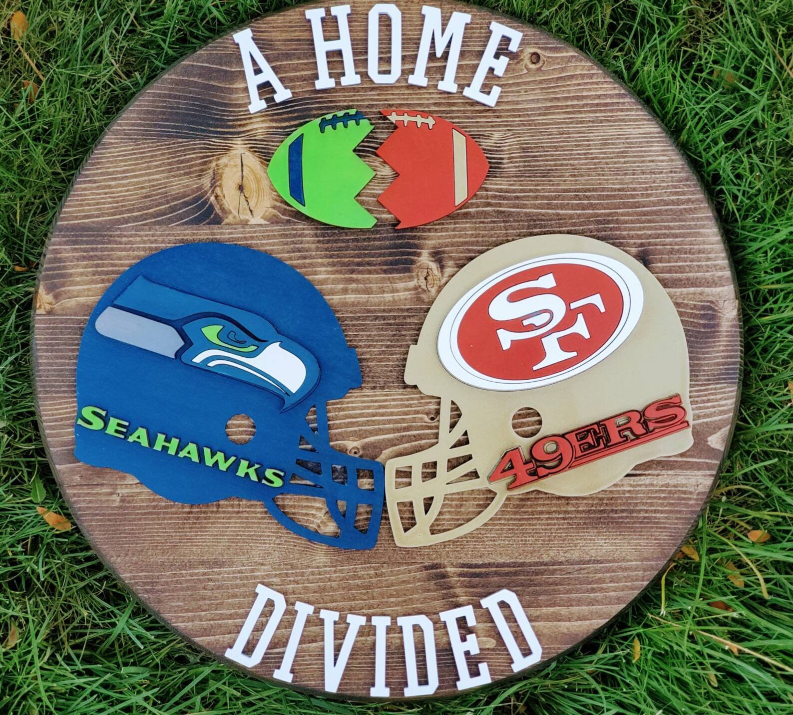 A Home Divided Football Team Sign/ House Divided Team Sign/ Etsy