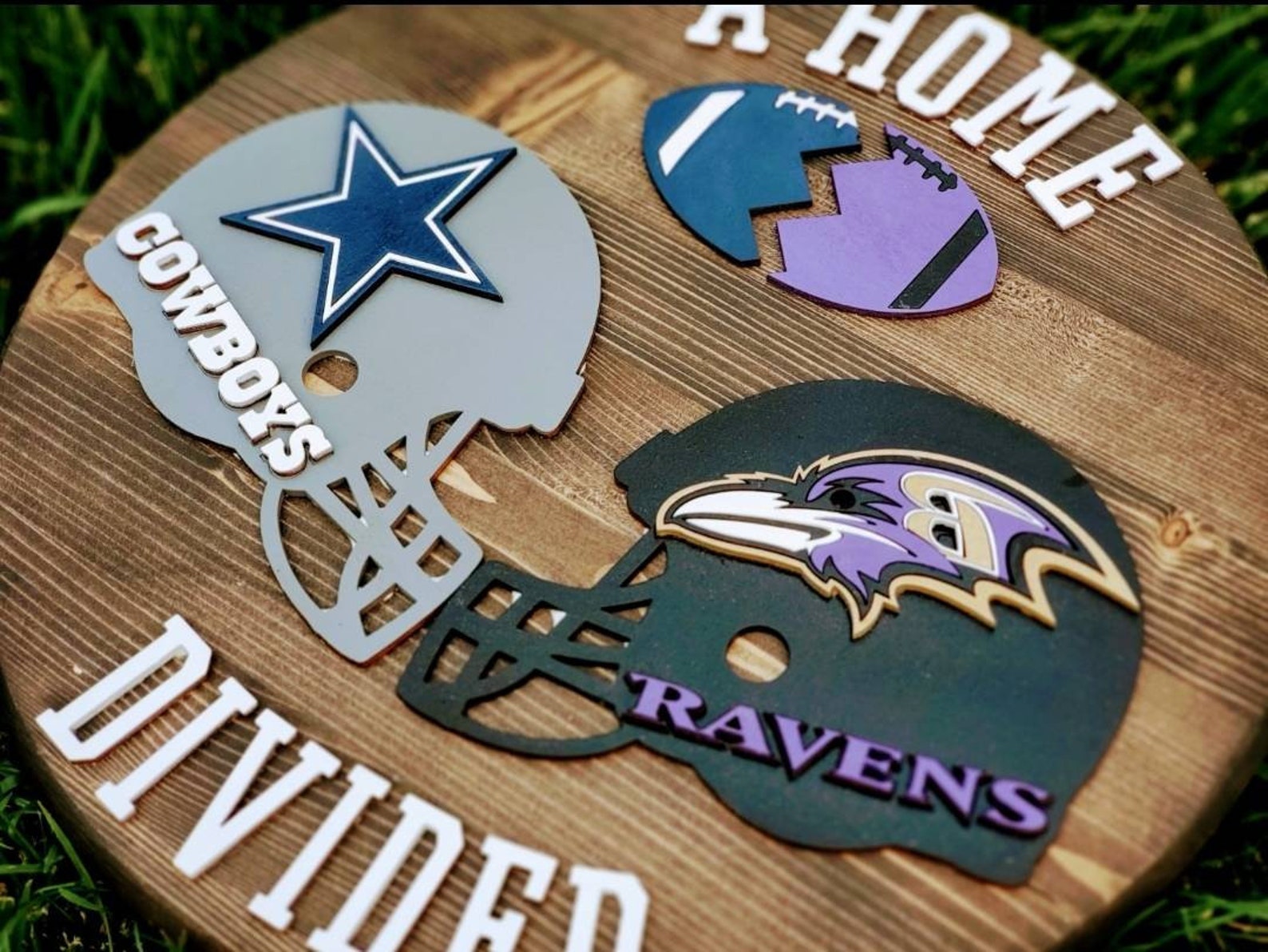 A Home Divided Football Team Sign/ House Divided Team Sign/ Etsy