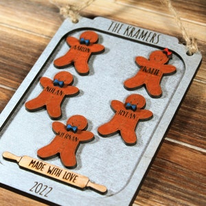 Gingerbread Man Ornament/ Family Gingerbread Ornament/ Cookie Sheet Ornament/ Personalized Family Ornament/ 2022 Christmas Ornament/