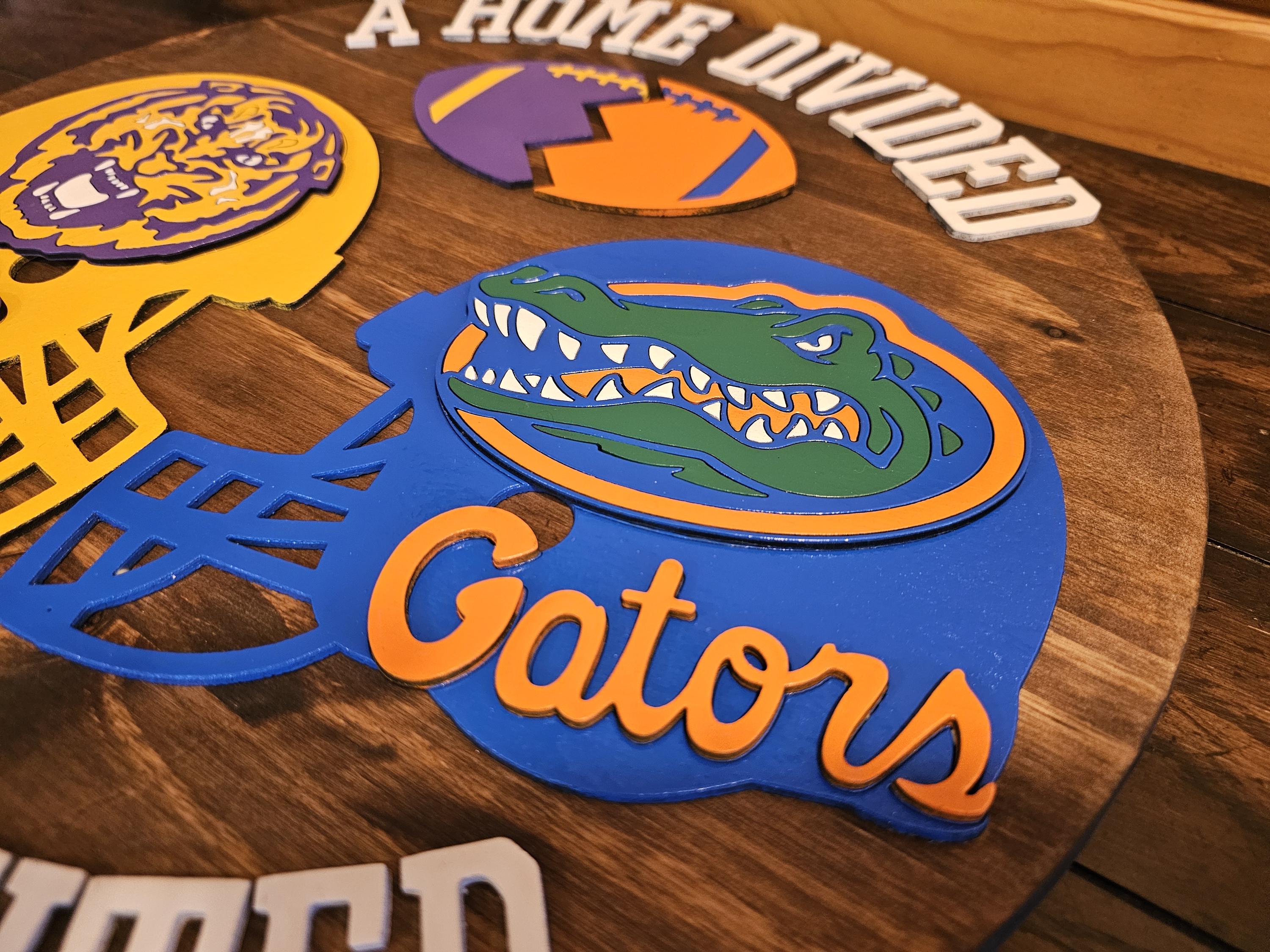 Home Divided College Football Sports Sign Custom Any Team You Choose ...