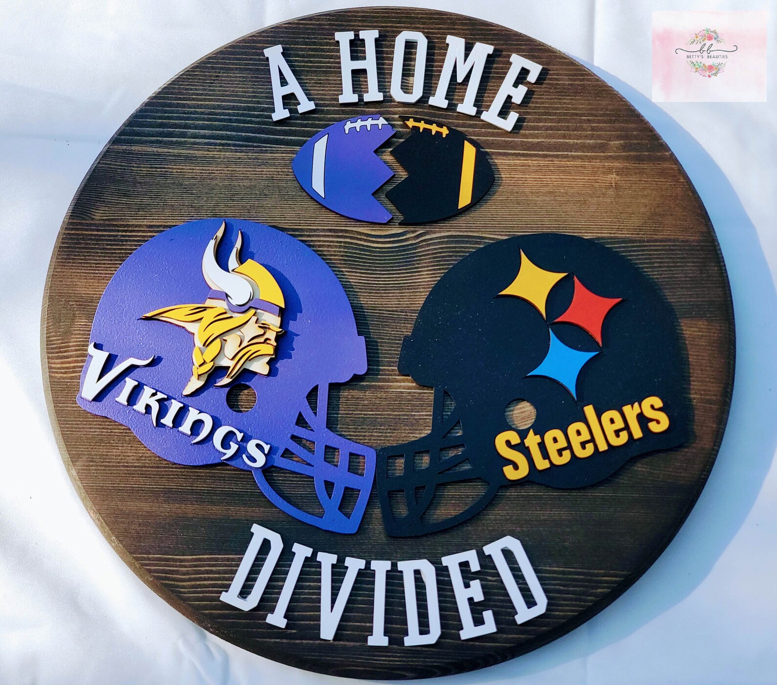 A Home Divided Football Team Sign/ House Divided Team Sign/ Etsy