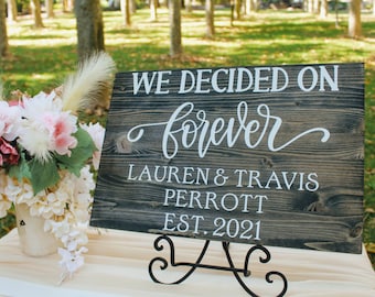 Engaged Announcement/Wedding announcement/ We Decided Forever/Were Engaged Sign/ Rustic Engagement/Wedding announcement/Getting Married Sign