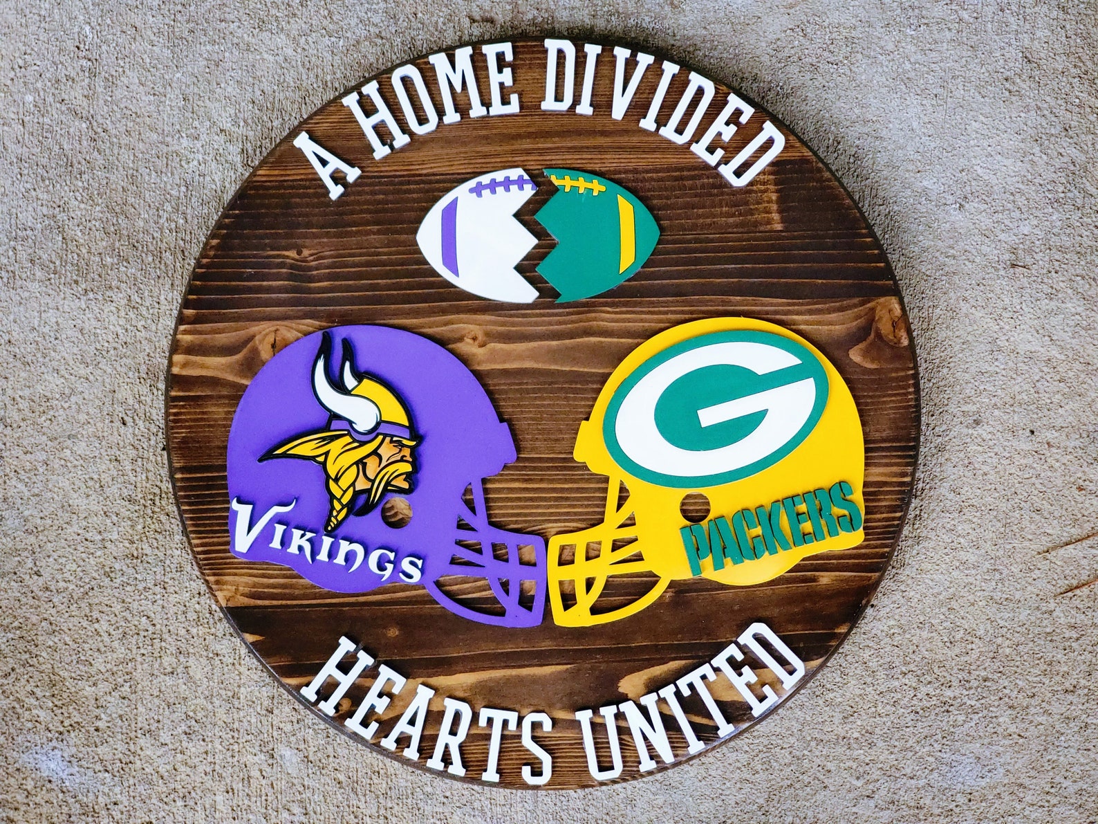 A Home Divided Football Team Sign/ House Divided Team Sign/ Etsy