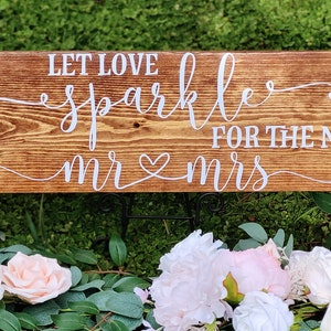 Wedding Sparkler Send-Off Sign Let Love Sparkle For the New Mr & Mrs Wedding Reception Sparkler table sign Wedding Exit sign