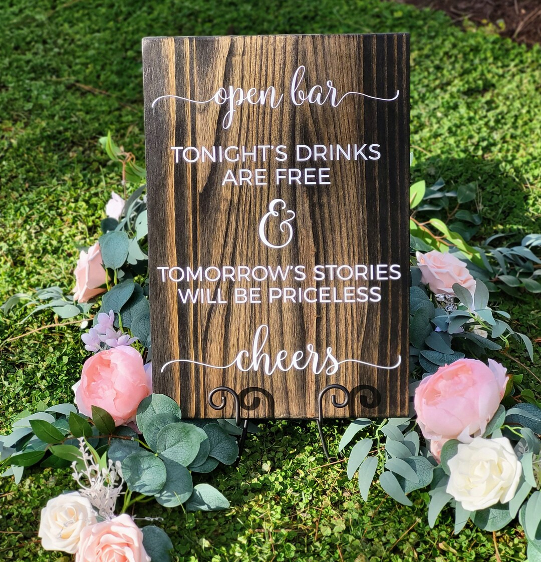 Open Bar Sign/wedding Bar Sign/ Wedding Bar Menu/ Drinks Are Etsy