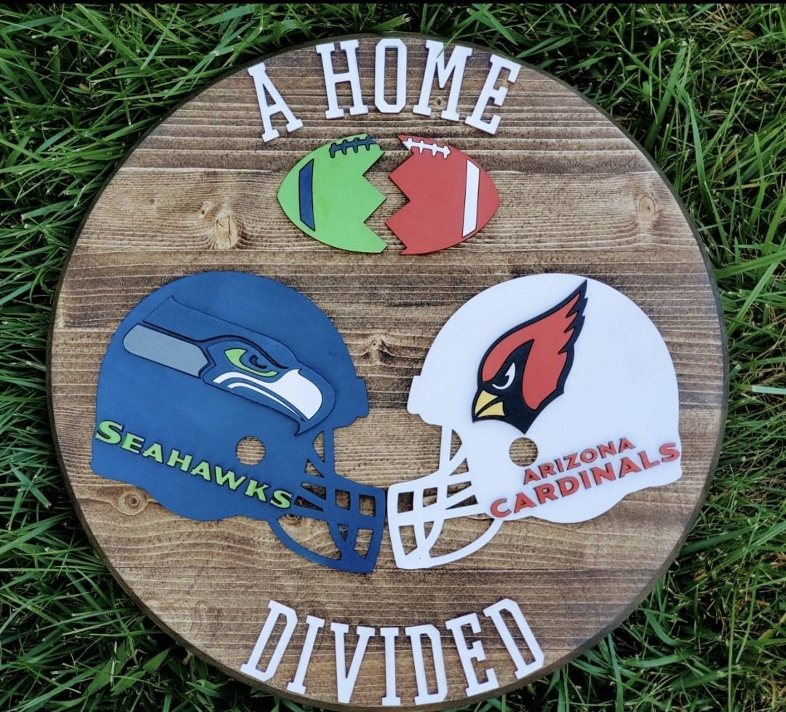 A Home Divided Football Team Sign/ House Divided Team Sign/ Etsy