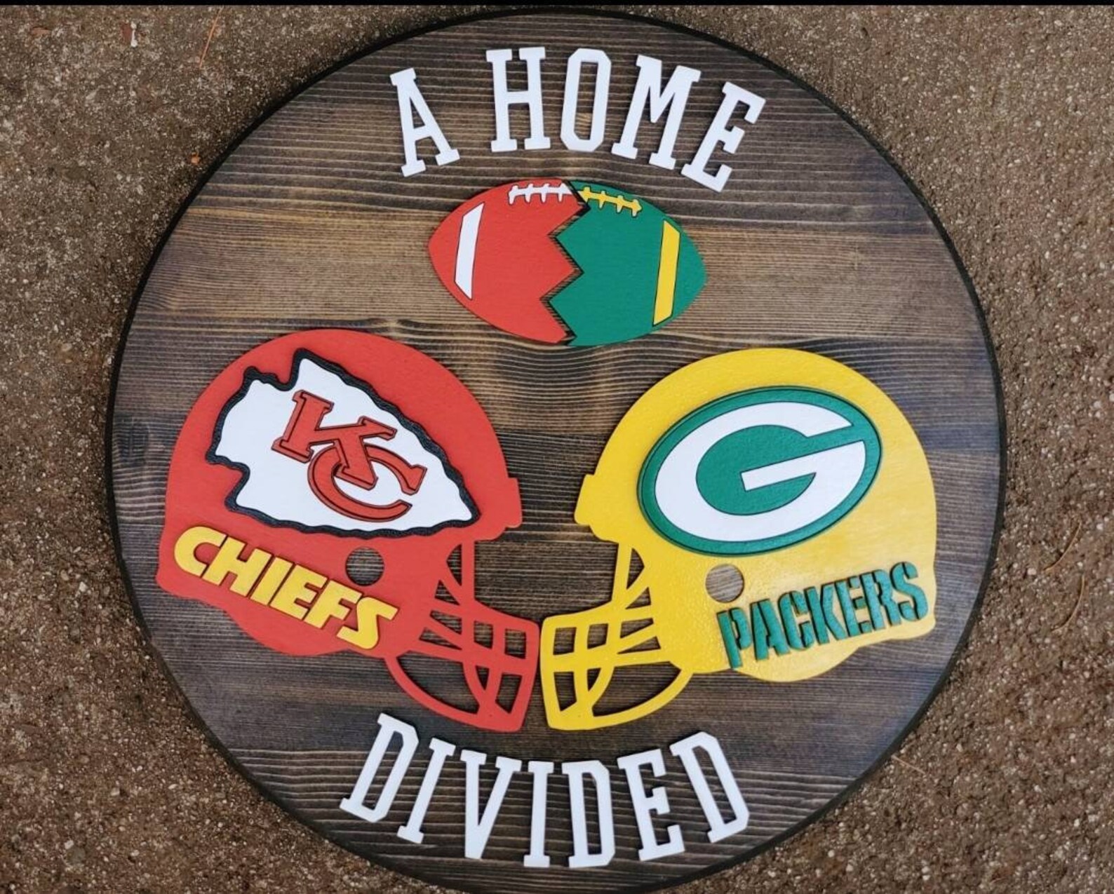 A Home Divided Football Team Sign/ House Divided Team Sign/ Etsy