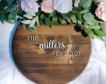 3D Wood Wedding Guest Book/ Wood personalized guest book/ Name and date guest book/ Wood round guest book/