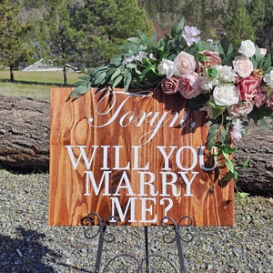 Will you marry me sign-Personalized marriage proposal sign-Engagement sign-Custom Wood Wedding Proposal Sign- Custom Wedding Engagement Sign