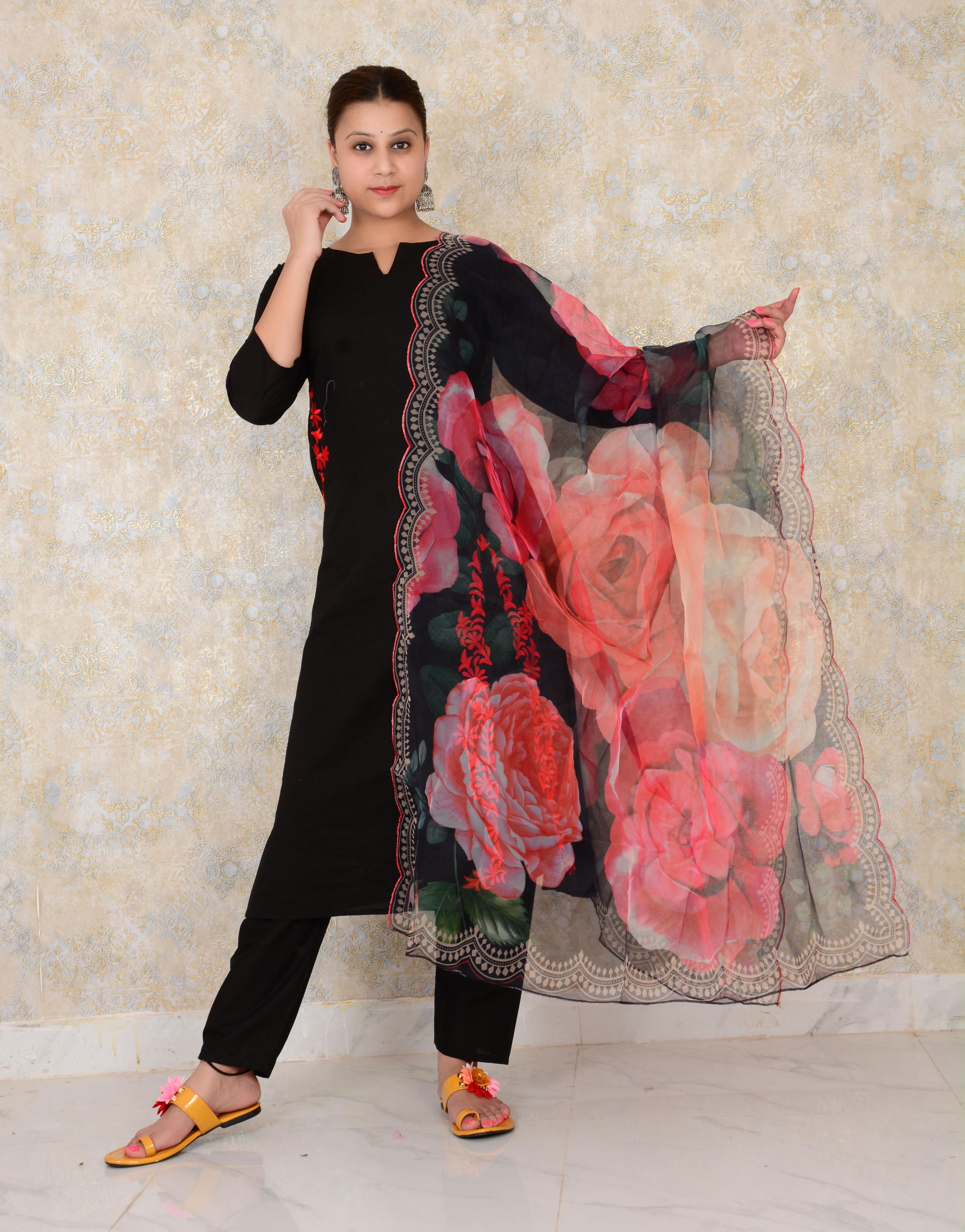 Black Kurta Girls Etsy Canada