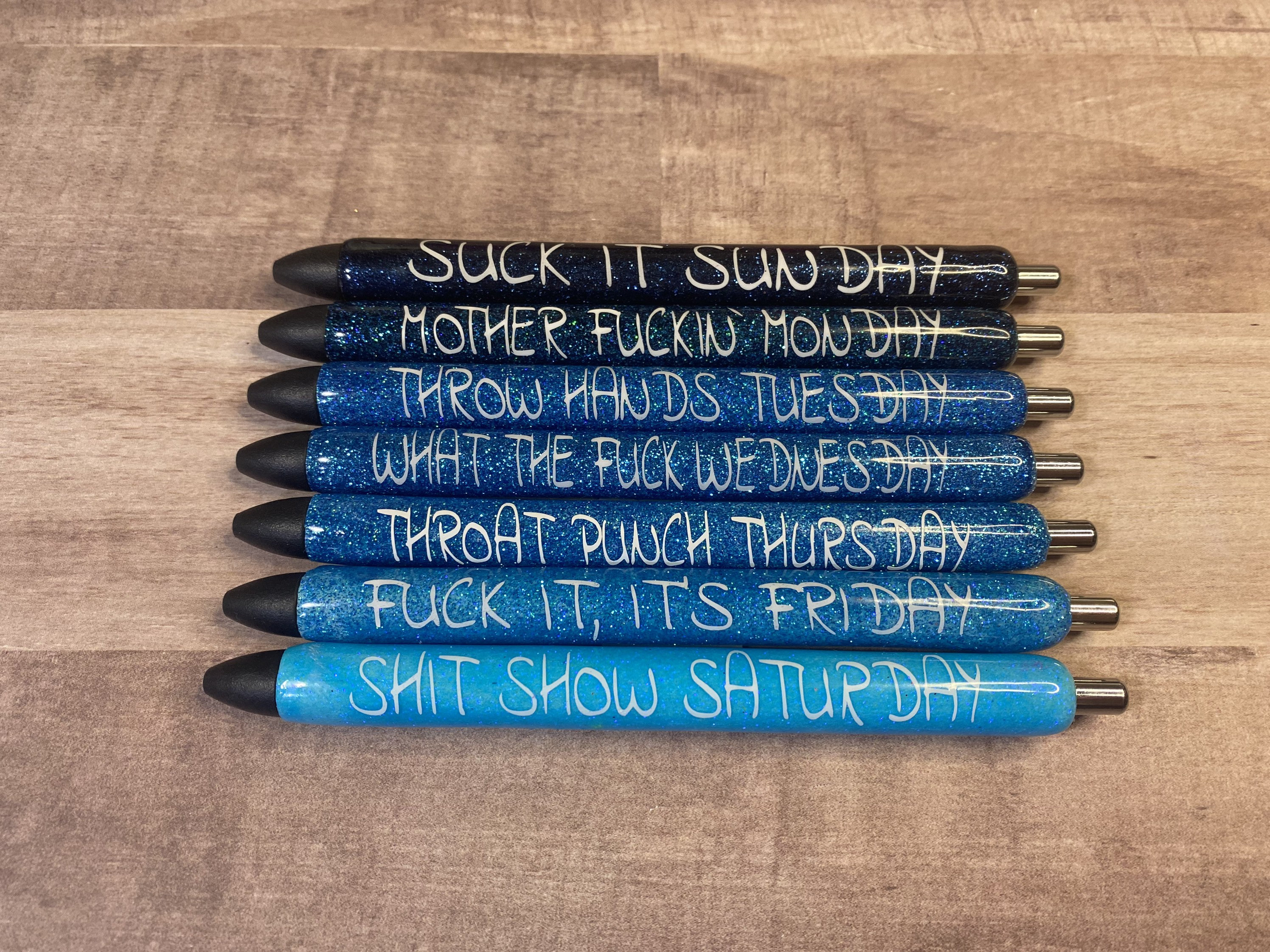 Swear Words Days of Week Pen Set of 7 – glitterlakellc