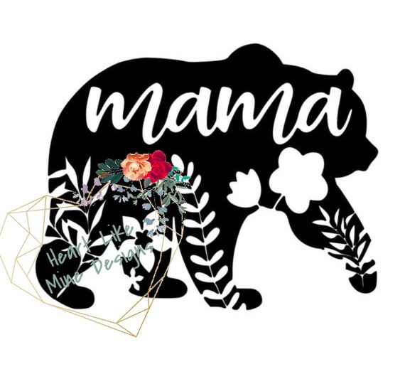 Floral Mama Bear Decal Mama Bear Decal Momma Bear Mama | Etsy