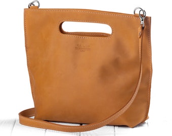 Sac femme d’épaule, sac en cuir de femme, sac en cuir tote, sac en cuir jaune, sac en cuir vintage, sac de femme de Crossbody, sac en cuir fait main