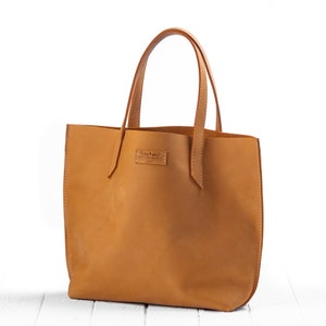 Yellow leather bag, Woman shopping bag, Casual leather bag, Small leather tote, Shoulder woman bag, Handmade woman tote, Tote leather bag