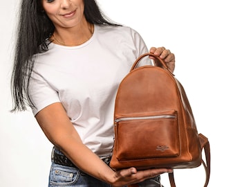 Mochila de cuero: Mochila de viaje para mujer hecha a mano