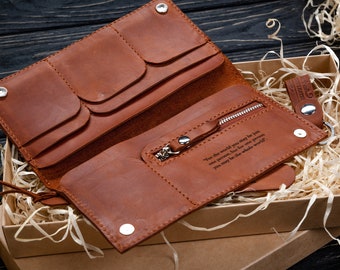 Handmade Full Grain Leather Wallet: Personalized Women's Gift