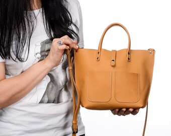 mini leather tote