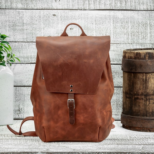 Lederrucksack, Reiserucksack, Duffle Rucksack, Unisex Rucksack, echtes Leder, Handgepäck, Lederrucksack, Geburtstags-Geschenk-Idee