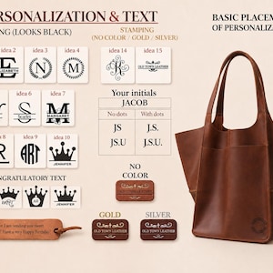 Hobo bag personalization options - monogram initials and name engraving ideas