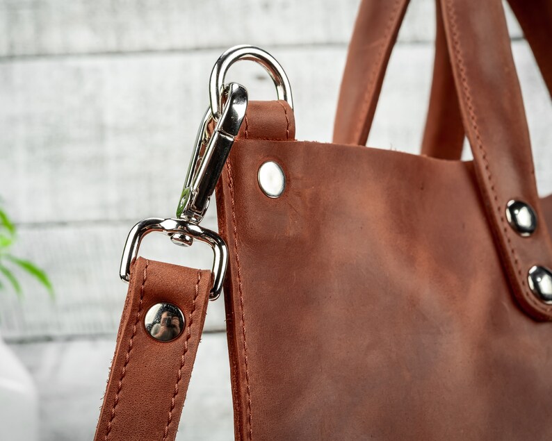 Leather tote bag Handmade leather bag Cognac leather tote Crossbody bag Leather laptop bag Tote leather bag Shoulder leather bag Gift