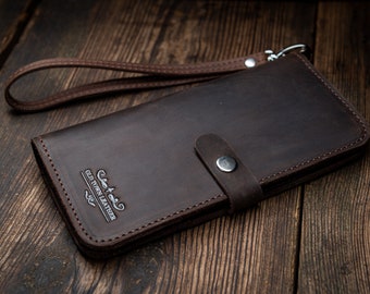 Handmade Full Grain Leather Wallet: Unisex Magnetic Closure