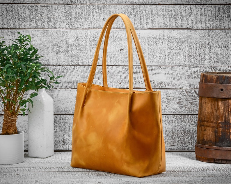 leather tote bag etsy