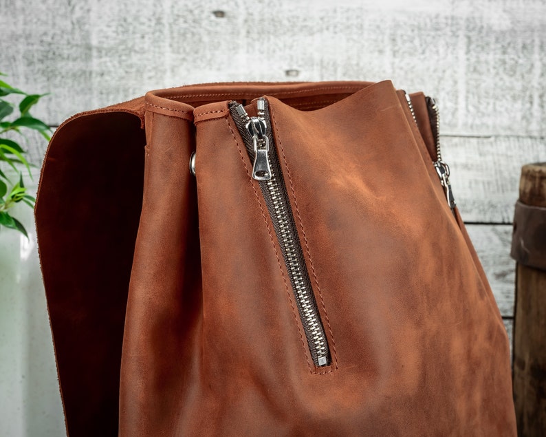 Backpack for gym Unisex backpack Natural leather Rucksack Duffel backpack Large leather backpack Leather backpack Leather rucksack