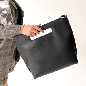 Black leather bag, Shoulder woman bag, Woman leather bag, Tote leather bag, Vintage leather bag, Crossbody woman bag, Handmade leather bag