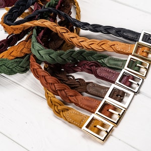 Cintura in pelle da donna, Cintura in pelle intrecciata, Cintura intrecciata da donna, Cintura fatta a mano, Regalo per compleanno, Accessori in pelle, Cintura personalizzata