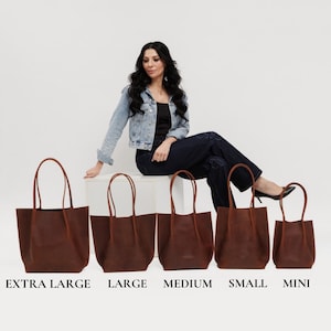 Large Leather Tote Bag with Zipper for Women — Handmade Laptop Work Bag, Tassel & Personalized Gift for Her image 6