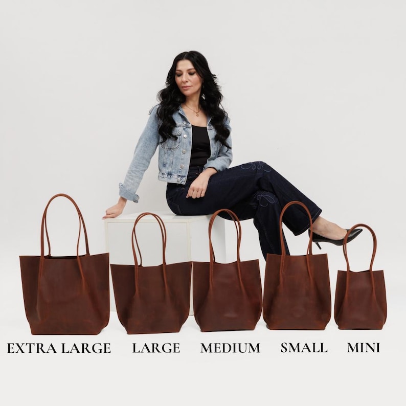 Large Leather Tote Bag with Zipper for Women — Handmade Laptop Work Bag, Tassel & Personalized Gift for Her image 6