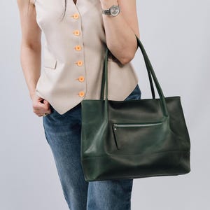 Grüne Ledertasche, Tote Ledertasche, Leder Tragetasche, Damen Ledertasche, Schultertasche aus Leder, Vintage Ledertasche, Shopping Ledertasche