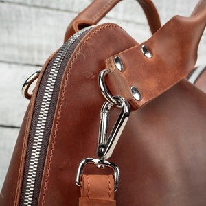 Man weekender bag, Leather travel bag, Carry-on baggage, Duffle leather bag, Crossbody bag, Sports bag, Unisex leather bag, Cognac bag image 6