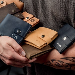 Carteira para homem, Carteira masculina de couro, Presente personalizado, Ideias para presentes para homem, Porta-cartões de couro, Ideias para presentes de aniversário, Carteira personalizada