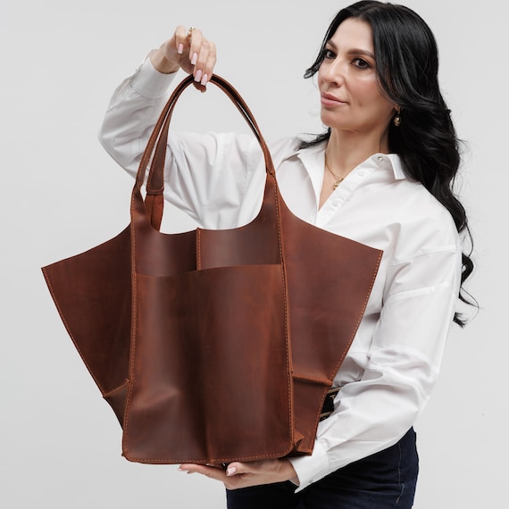 Large Leather Hobo Bag for Women — Handmade Full-Grain Shoulder Bag, Personalized Gift for Her
