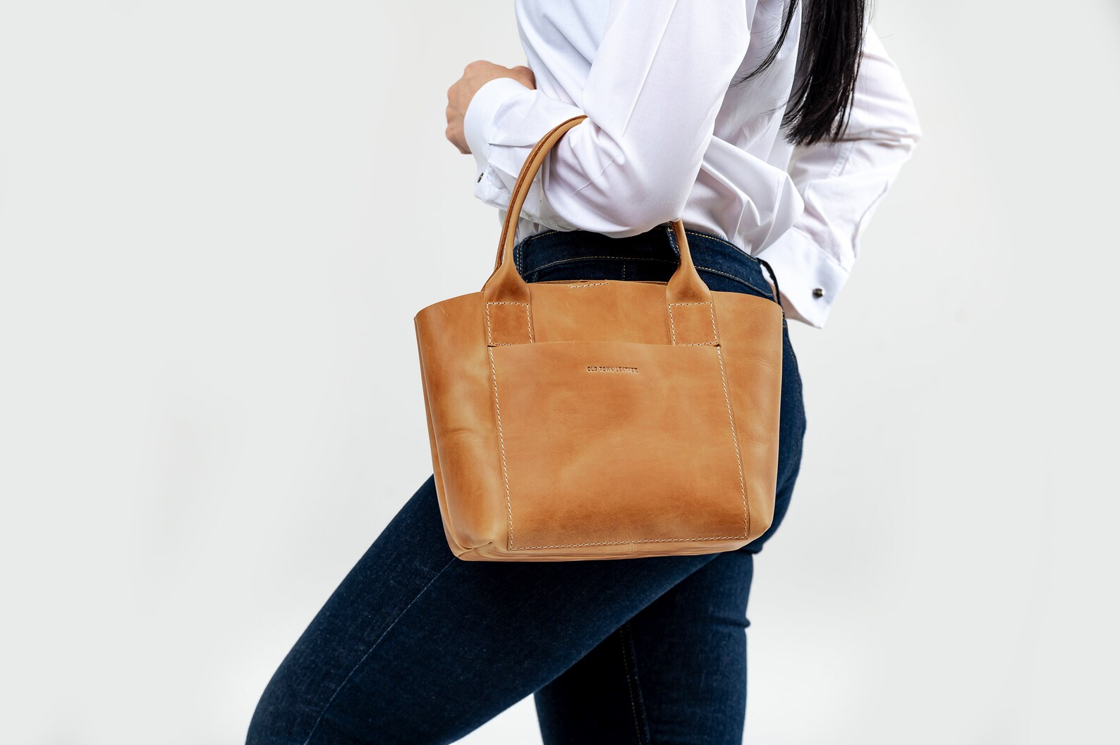 Caramel Leather Bucket Bag