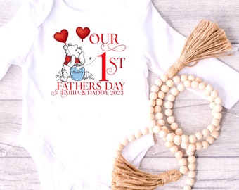 Babys Father’s Day outfit / Winnie the Pooh baby / our first Father’s Day / best daddy gifts / gifts to daddy from baby / 1st Father’s Day