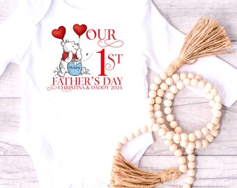 Babys Father’s Day outfit / Winnie the Pooh baby / our first Father’s Day / best daddy gifts / gifts to daddy from baby / 1st Father’s Day