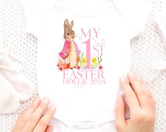 Easter Peter rabbit theme baby outfit / my 1st easter / personalised my first Easter baby vest / cute baby rabbit / baby easter bunny outfit