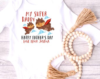 Our 1st Father’s Day outfits / our first Fathers Day / best daddy gifts / daddy baby bear outfit / personalised fathers day gift / super dad