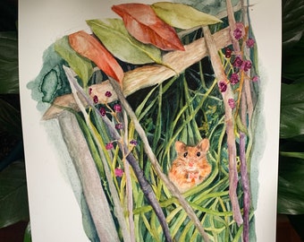 Mouse in a Fairy House Print