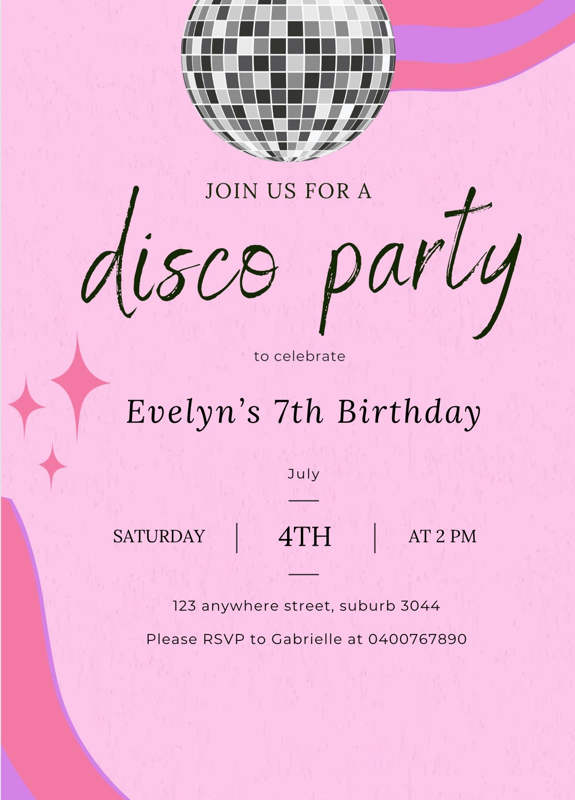 Disco Party Invitation - Etsy