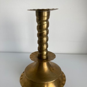 Swedish Baroque style brass candle holder